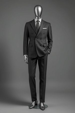 Dark Grey Wool Blend Corporate Suit