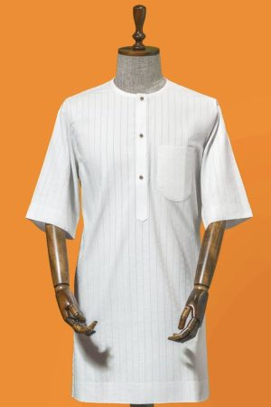 White Stripe 3-Quarter Sleeve Senator