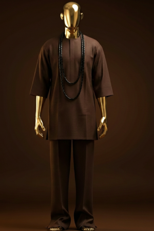Brown Three-Quarter Sleeve Senator Wear