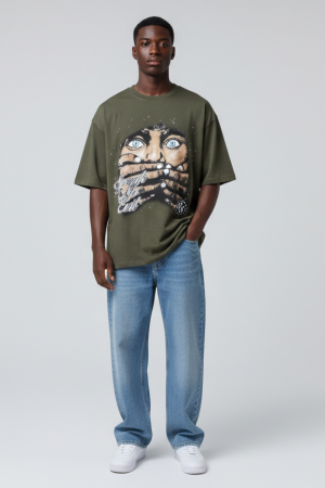 Olive Green Oversized T-Shirt for men