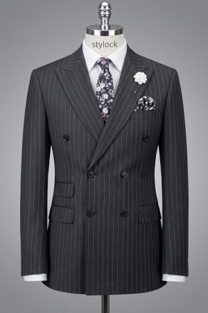 Premium Pinstripe Double-Breasted 4-Piece Suit